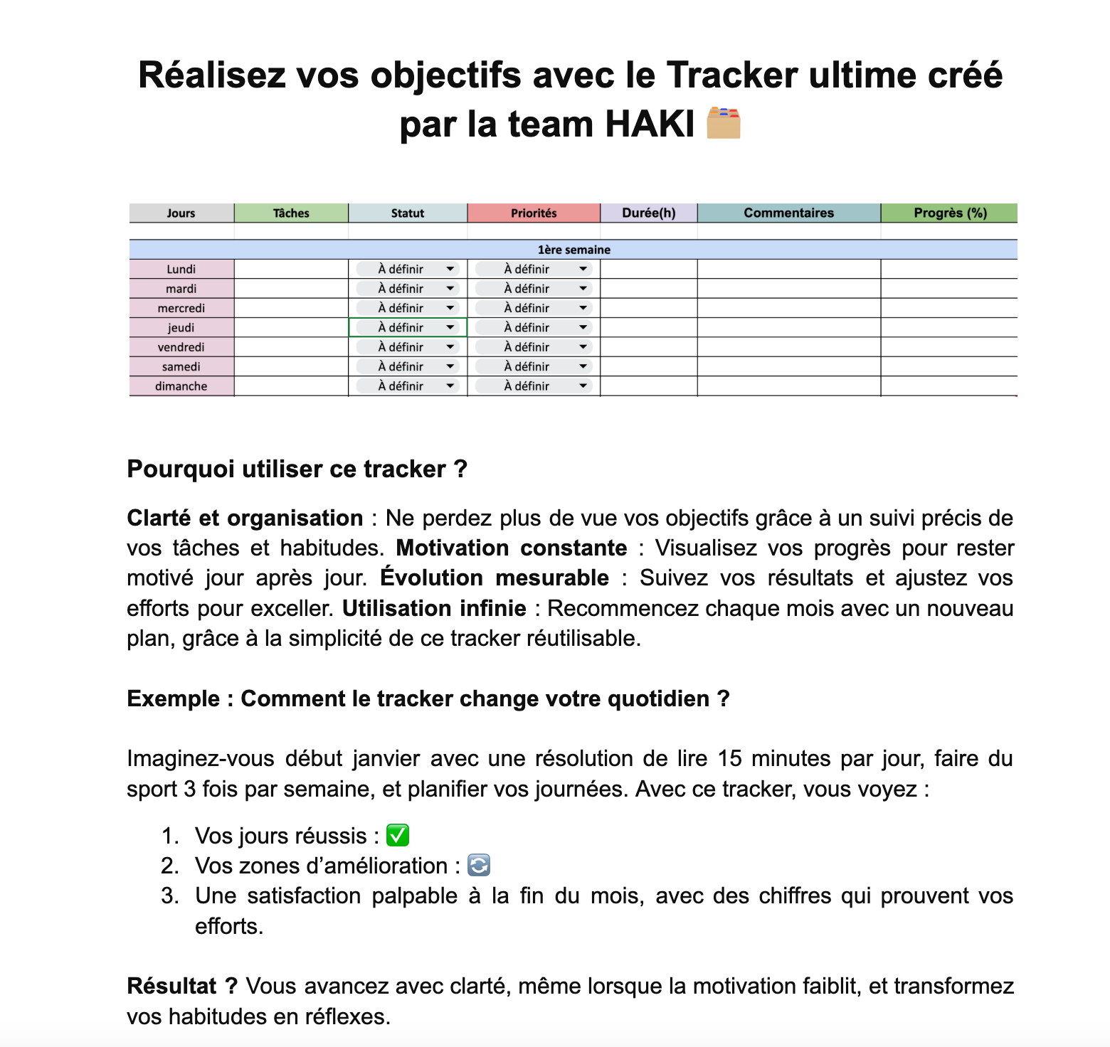 TRACKER  (Tâches/Habitudes)